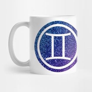 Blue Purple Glitter Zodiac - Gemini Mug